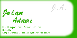 jolan adami business card